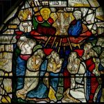 Window depicting the Pentecost (stained glass) by English School, (15th century); York Minster, Yorkshire, UK; English, out of copyright