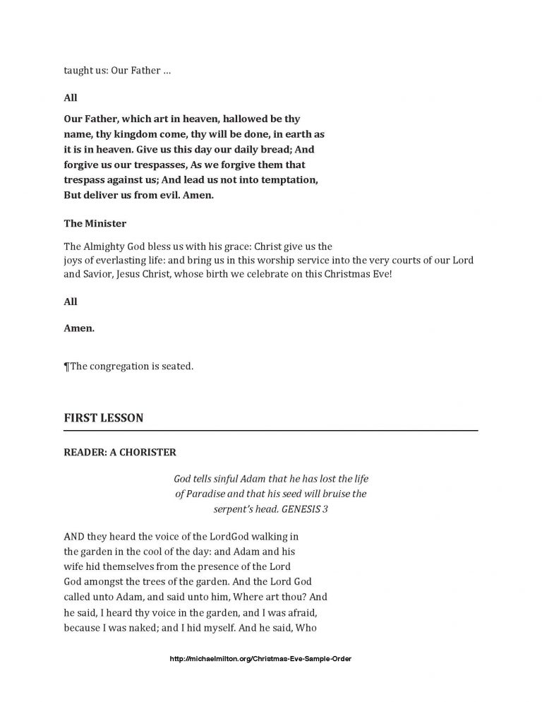 A Christmas Eve Order of Worship