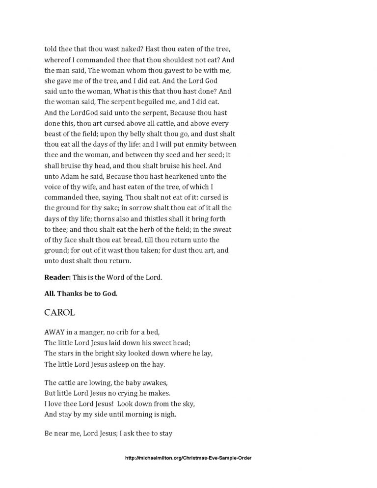 A Christmas Eve Order of Worship